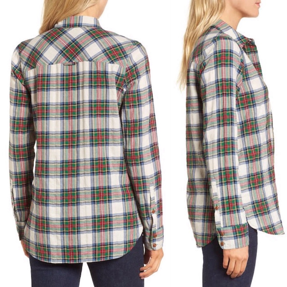 J. Crew Buffalo Plaid Boyfriend Shirt size 4 - Picture 4 of 5